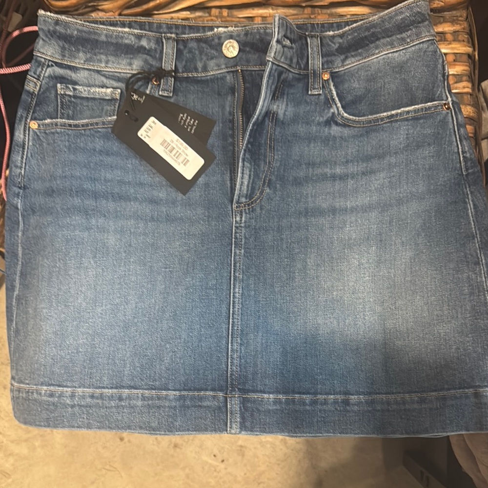 PAIGE Classic Blue Denim Skirt